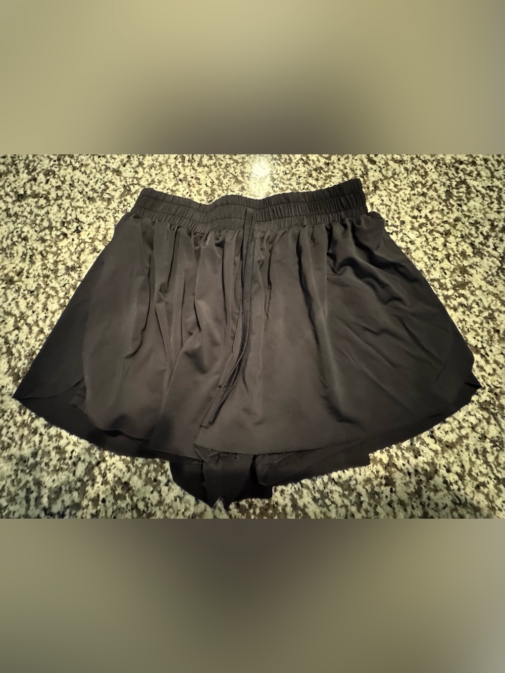 Kids Black Athletic Skort with Elastic Waist